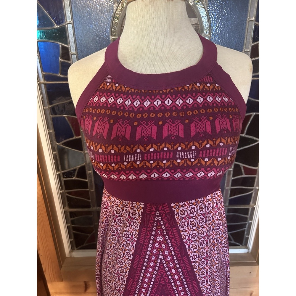 Athleta Rio Maxi Racerback Dress Raspberry Stretch Build In Bra Size Small - Picture 2 of 8